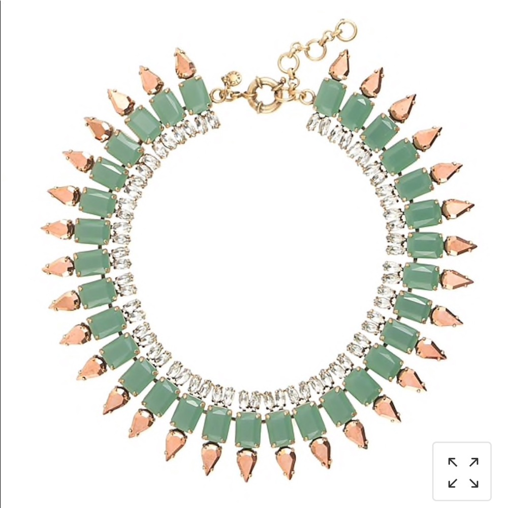 J Crew Mint Crystal Collar Statement Necklace